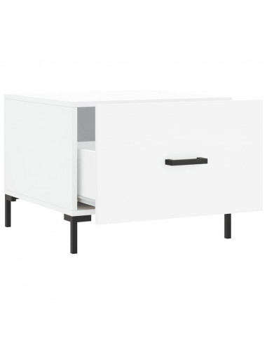 Tavolini da Salotto 2 pz Bianchi 50x50x40 cm Legno Multistrato