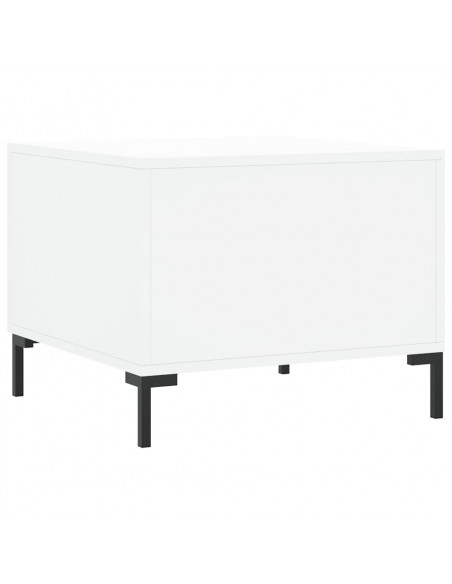 Tavolini da Salotto 2 pz Bianchi 50x50x40 cm Legno Multistrato