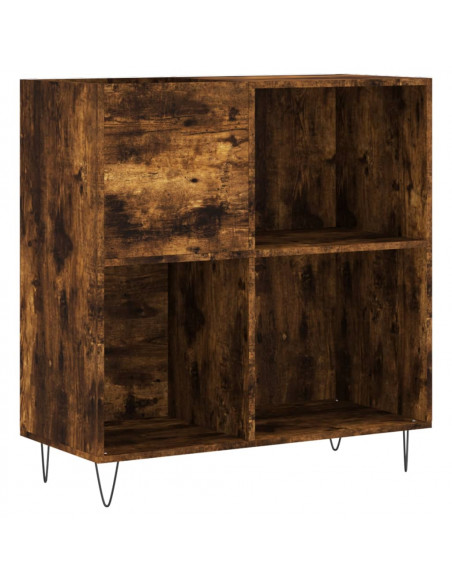 Mobile Porta Dischi Rovere Fumo 84,5x38x89 cm Legno Multistrato