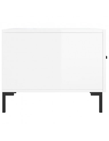 Tavolini Salotto 2pz Bianco Lucido 50x50x40cm Legno Multistrato