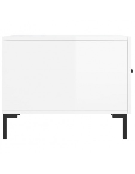 Tavolini Salotto 2pz Bianco Lucido 50x50x40cm Legno Multistrato