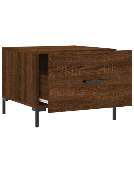Tavolini Salotto 2 pz Rovere Marrone 50x50x40 Legno Multistrato