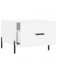 Tavolini Salotto 2pz Bianco Lucido 50x50x40cm Legno Multistrato 2