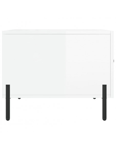 Tavolini Salotto 2pz Bianco Lucido 50x50x40cm Legno Multistrato