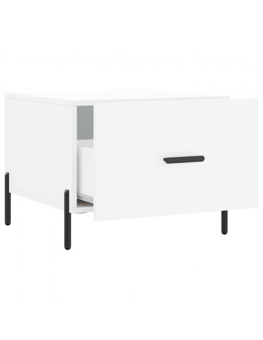 Tavolini da Salotto 2 pz Bianchi 50x50x40 cm Legno Multistrato