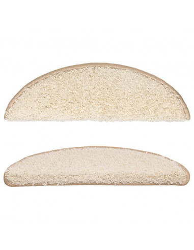 Tappetini per scale 10 pz 56x17x3 cm Crema Semicircolari