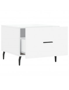 Tavolini Salotto 2pz Bianco Lucido 50x50x40cm Legno Multistrato 2