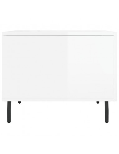 Tavolini Salotto 2pz Bianco Lucido 50x50x40cm Legno Multistrato