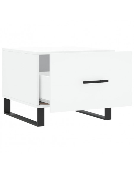 Tavolini da Salotto 2 pz Bianchi 50x50x40 cm Legno Multistrato