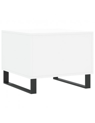 Tavolini da Salotto 2 pz Bianchi 50x50x40 cm Legno Multistrato