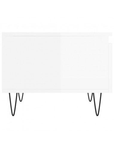 Tavolini Salotto 2pz Bianco Lucido 50x46x35cm Legno Multistrato