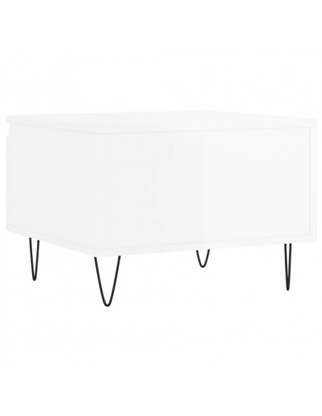 Tavolini Salotto 2pz Bianco Lucido 50x46x35cm Legno Multistrato