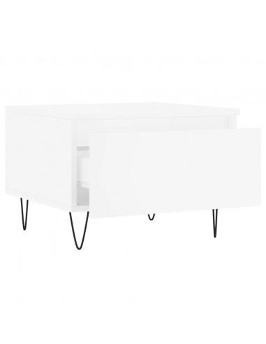 Tavolini da Salotto 2pz Bianchi 50x46x35cm in Legno Multistrato