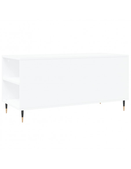 Tavolino da Salotto Bianco 102x44,5x50 cm in Legno Multistrato