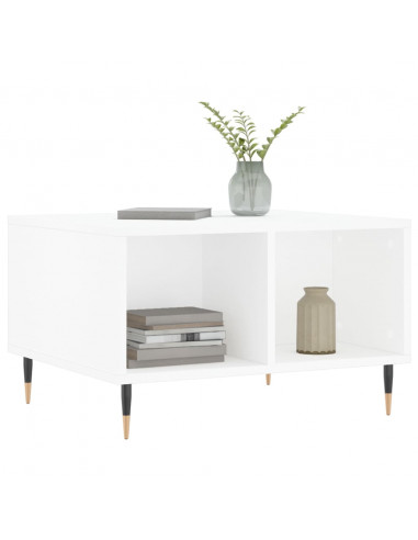 Tavolino da Salotto Bianco 60x50x36,5 cm in Legno Multistrato