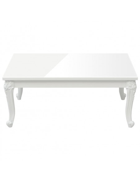 Tavolino da Salotto Bianco Lucido 100x50x42cm Legno Multistrato