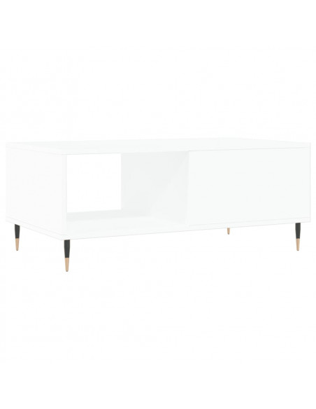 Tavolino da Salotto Bianco 90x50x36,5 cm in Legno Multistrato