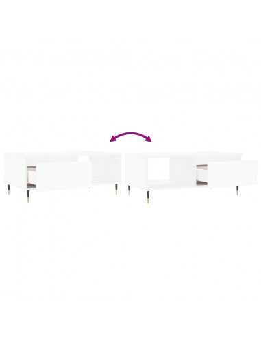 Tavolino da Salotto Bianco 90x50x36,5 cm in Legno Multistrato