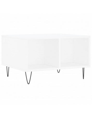 Tavolino da Salotto Bianco 60x50x36,5 cm in Legno Multistrato