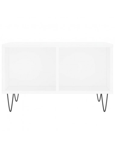 Tavolino da Salotto Bianco 60x50x36,5 cm in Legno Multistrato