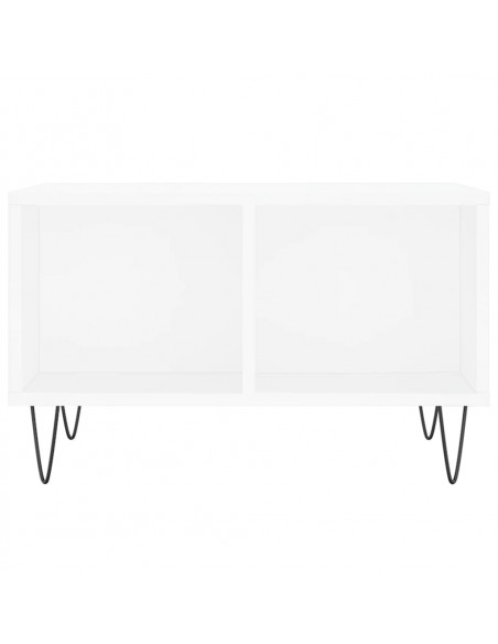 Tavolino da Salotto Bianco 60x50x36,5 cm in Legno Multistrato