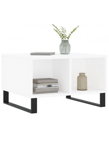 Tavolino da Salotto Bianco 60x50x36,5 cm in Legno Multistrato