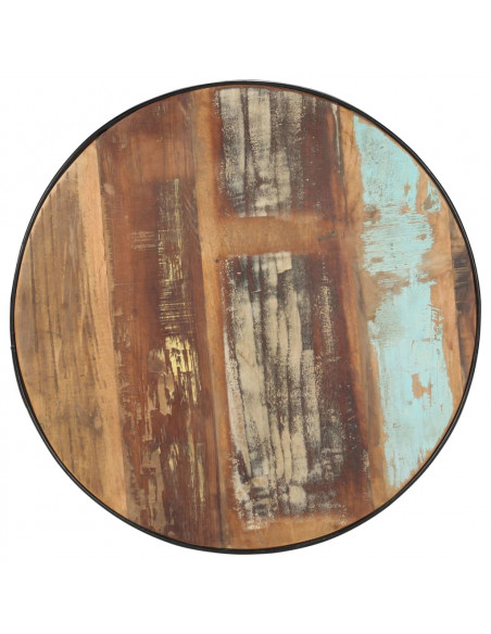 Tavolino da Caffè Nero 68x68x36 cm in Massello di Recupero