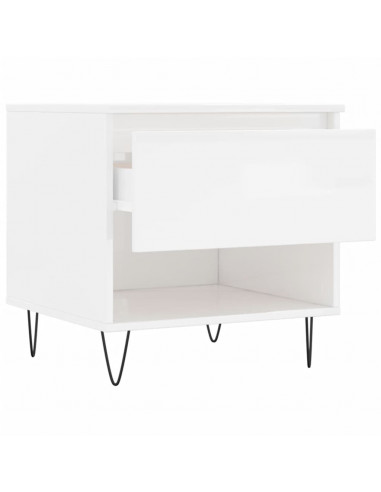 Tavolini Salotto 2pz Bianco Lucido 50x46x50cm Legno Multistrato