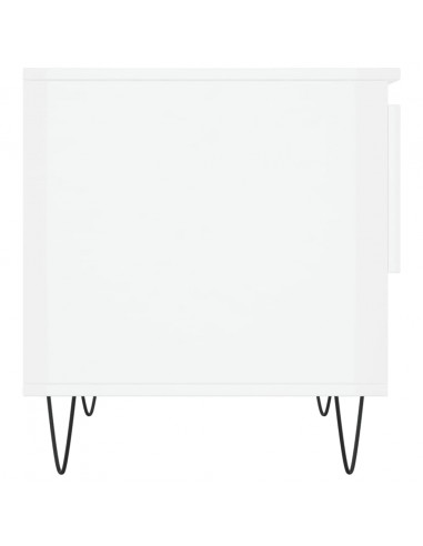 Tavolini Salotto 2pz Bianco Lucido 50x46x50cm Legno Multistrato