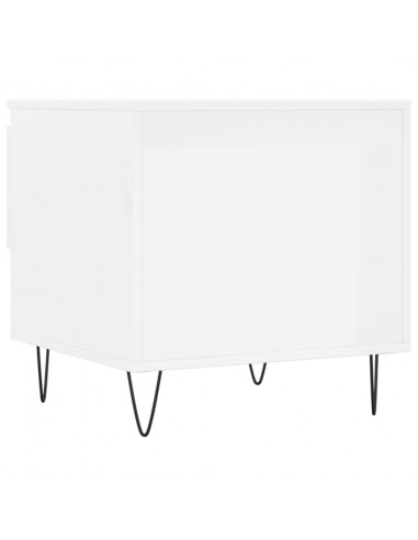 Tavolini Salotto 2pz Bianco Lucido 50x46x50cm Legno Multistrato
