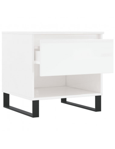 Tavolini Salotto 2pz Bianco Lucido 50x46x50cm Legno Multistrato