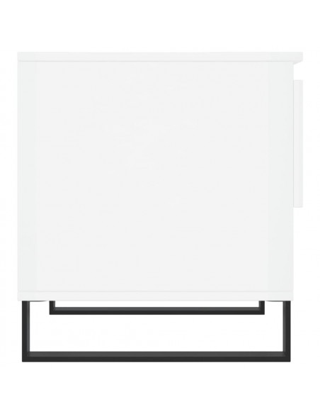 Tavolini Salotto 2pz Bianco Lucido 50x46x50cm Legno Multistrato