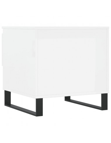 Tavolini Salotto 2pz Bianco Lucido 50x46x50cm Legno Multistrato
