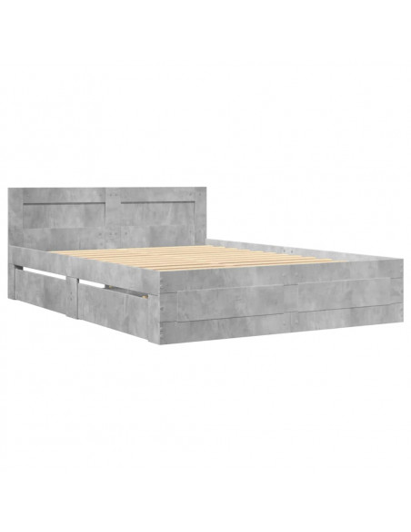Giroletto Testiera Grigio Cemento 140x190 cm Legno Multistrato