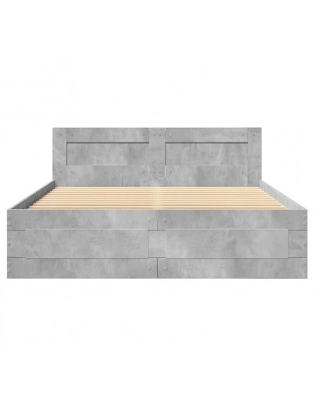Giroletto Testiera Grigio Cemento 140x190 cm Legno Multistrato