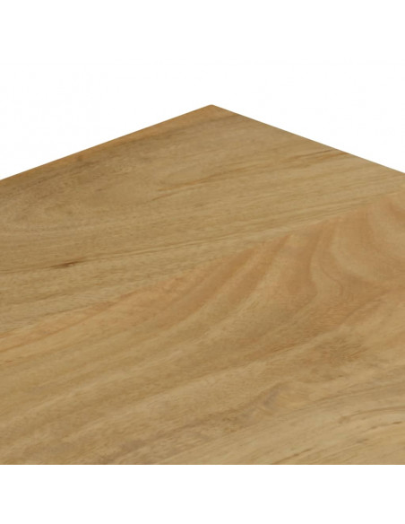 Tavolino da Caffè 100x50x35cm Legno Massello di Mango e Acciaio