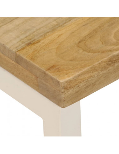 Tavolino da Caffè 100x50x35cm Legno Massello di Mango e Acciaio