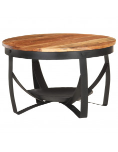 Tavolino da Caffè Ø68x43 cm in Massello di Acacia 2