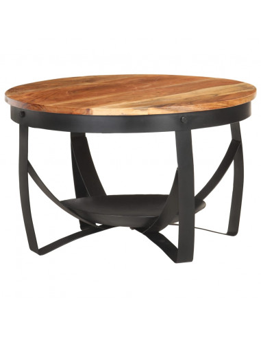 Tavolino da Caffè Ø68x43 cm in Massello di Acacia