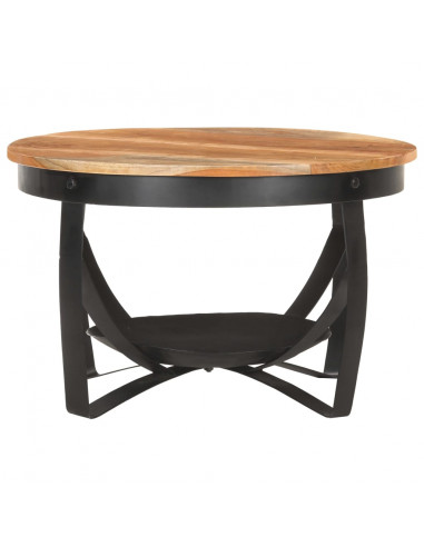 Tavolino da Caffè Ø68x43 cm in Massello di Acacia