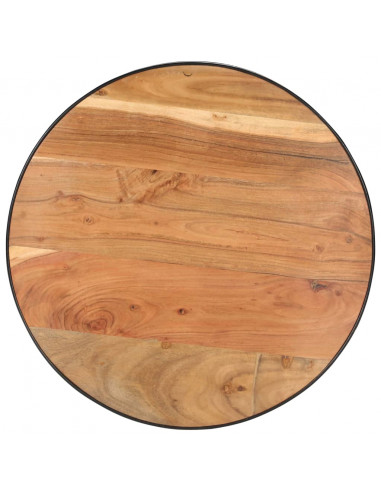 Tavolino da Caffè Nero 68x68x36 cm in Massello di Acacia