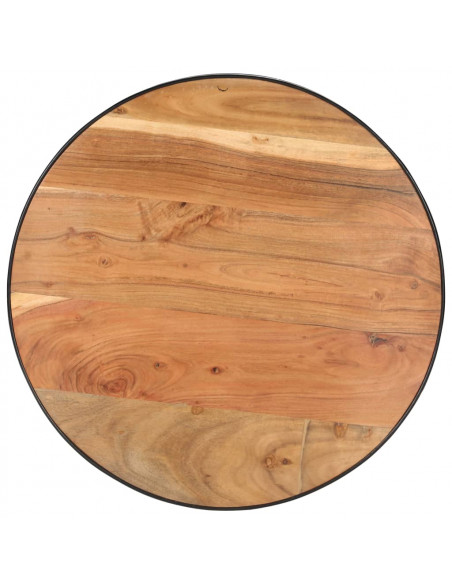 Tavolino da Caffè Nero 68x68x36 cm in Massello di Acacia