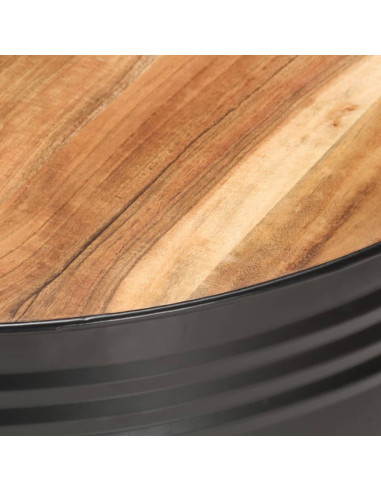 Tavolino da Caffè Nero 68x68x36 cm in Massello di Acacia