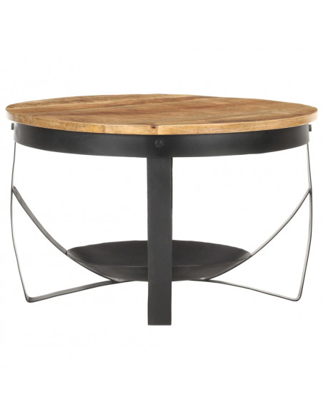 Tavolino da Caffè Ø68x43cm in Legno di Mango Grezzo