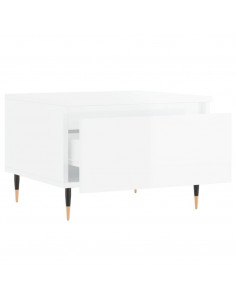 Tavolini Salotto 2pz Bianco Lucido 50x46x35cm Legno Multistrato 2