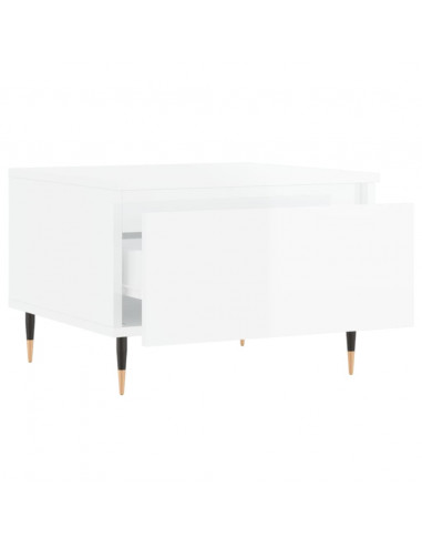 Tavolini Salotto 2pz Bianco Lucido 50x46x35cm Legno Multistrato