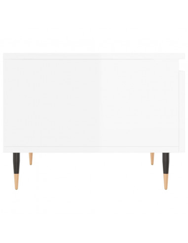 Tavolini Salotto 2pz Bianco Lucido 50x46x35cm Legno Multistrato