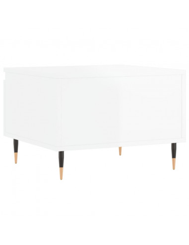 Tavolini Salotto 2pz Bianco Lucido 50x46x35cm Legno Multistrato