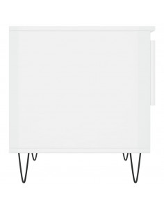 Tavolino Bianco Lucido 50x46x50 cm in Legno Multistrato 2