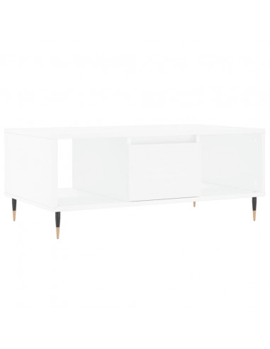 Tavolino da Salotto Bianco 90x50x36,5 cm in Legno Multistrato